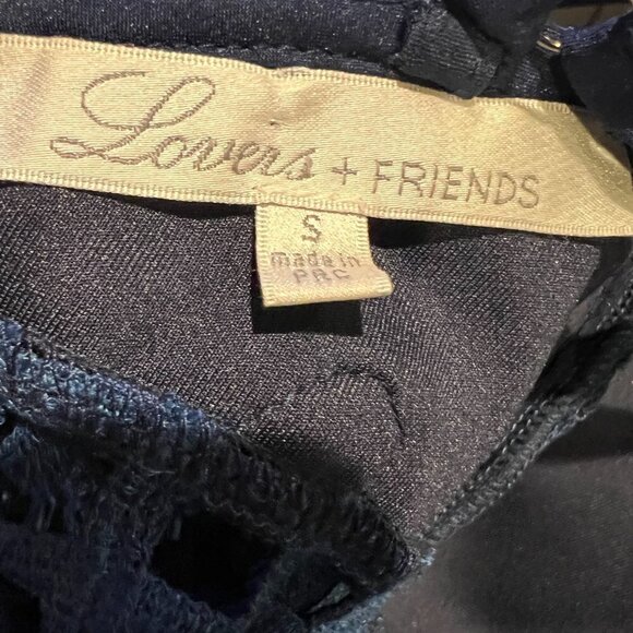 Lovers + Friends Blue Bellini embellished floral lace applique dress, Size Small - Picture 14 of 15